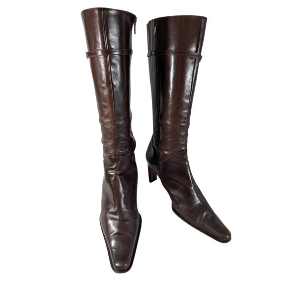 KENNETH COLE! ESPRESSO BROWN GENUINE LEATHER NIPPED POINTY TOE BOOTS! SZ 9M - Picture 13 of 13